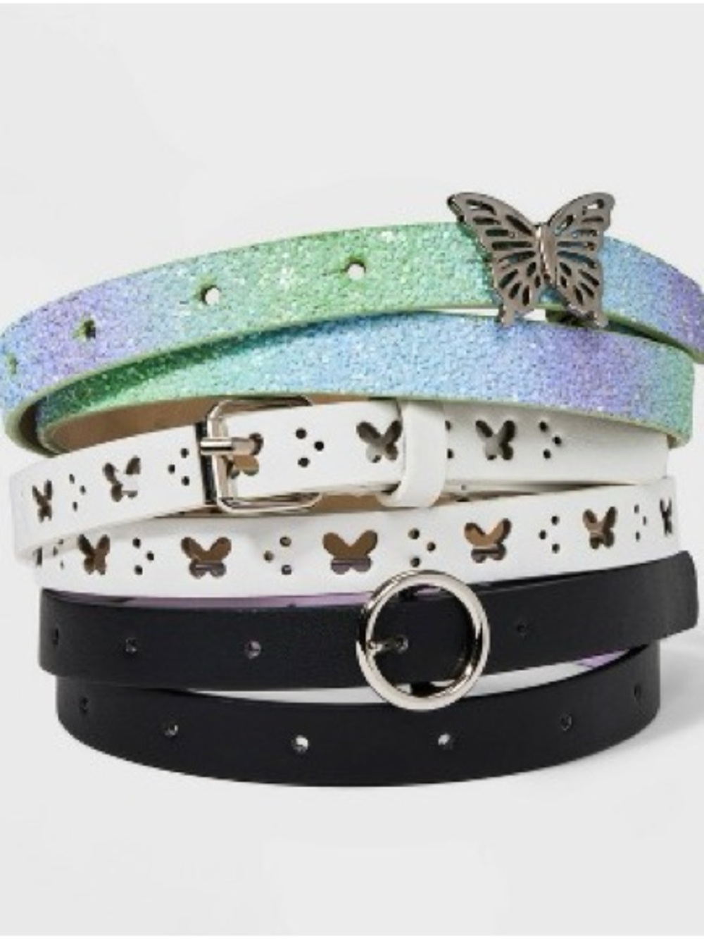 NEW Girls' 3pk Butterfly Themed Belt Set